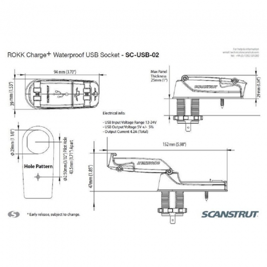 SCANSTRUT - USB-Steckdose, wasserdicht